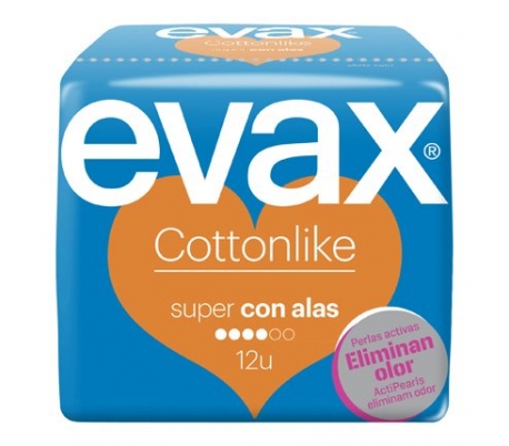 Evax Compresas Cotton Alas Super  12 unidades