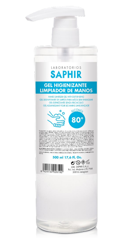 Saphir Gel higienizante con dosificador  500 ml