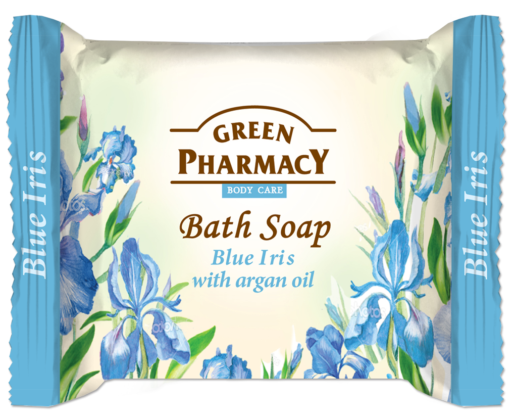 Green Pharmacy Jabón de Baño en Pastilla Iris Azul y Aceite de Argán