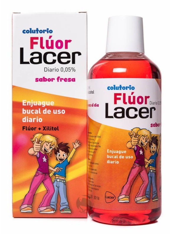 Lacer Enjuague Flúor 0'5% Sabor Fresa  500 ml