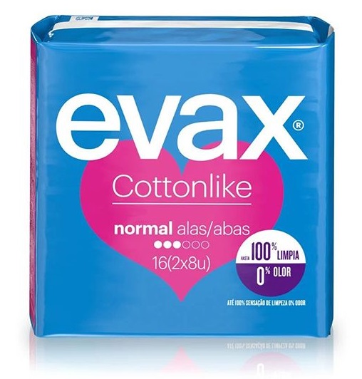 Evax Compresas Cotton Alas Normal  16 unidades