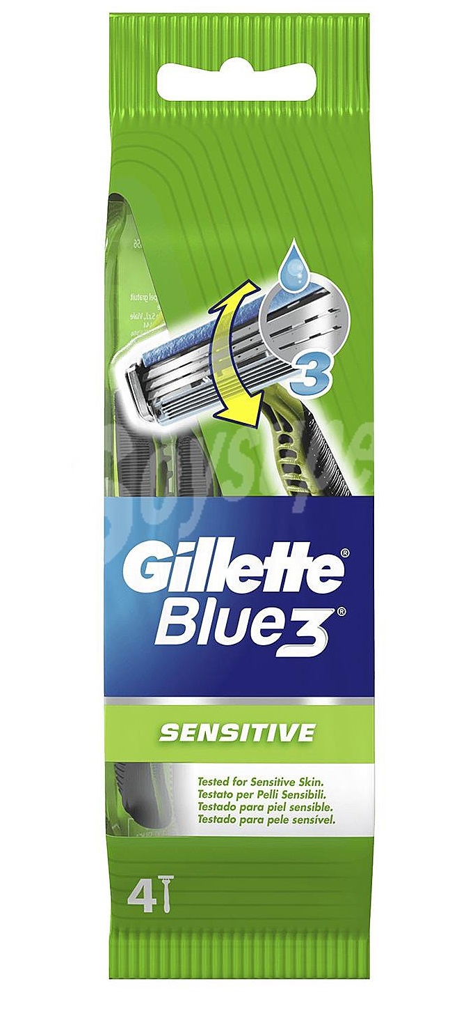 Gillette Maquinilla Blue III Pieles Sensibles  4 unidades