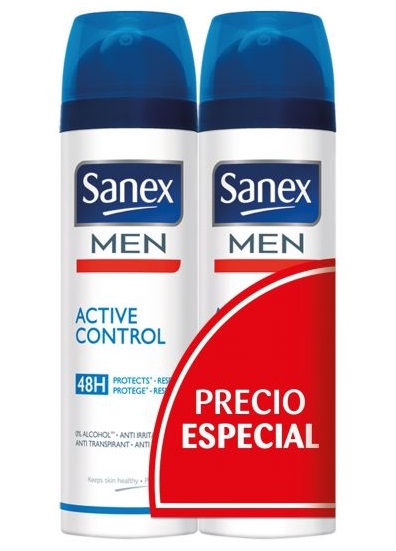 Sanex Men Active Control 48h Desodorante Spray  200 ml Duplo